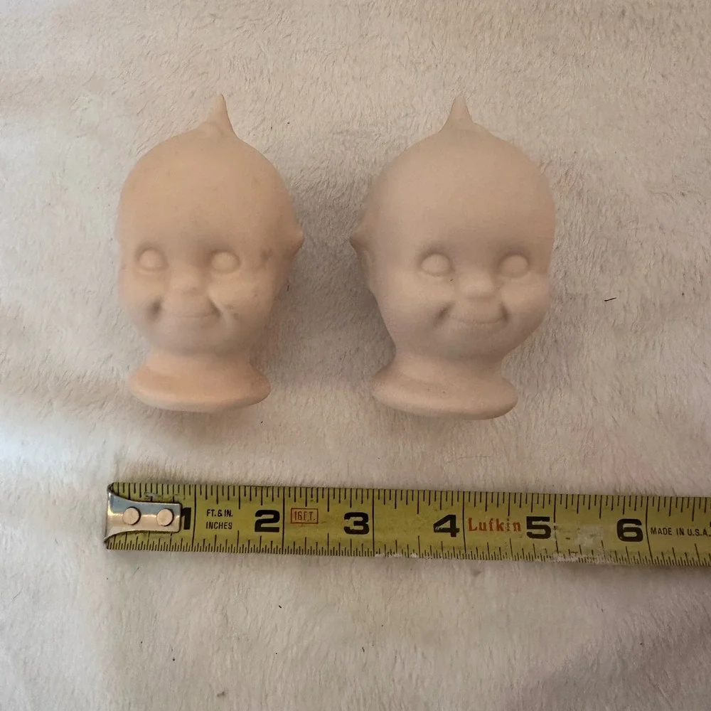 Vintage Kewpie Head Shoulders  Craft Art Oddities Ornament Exc. Bisque Porcelain